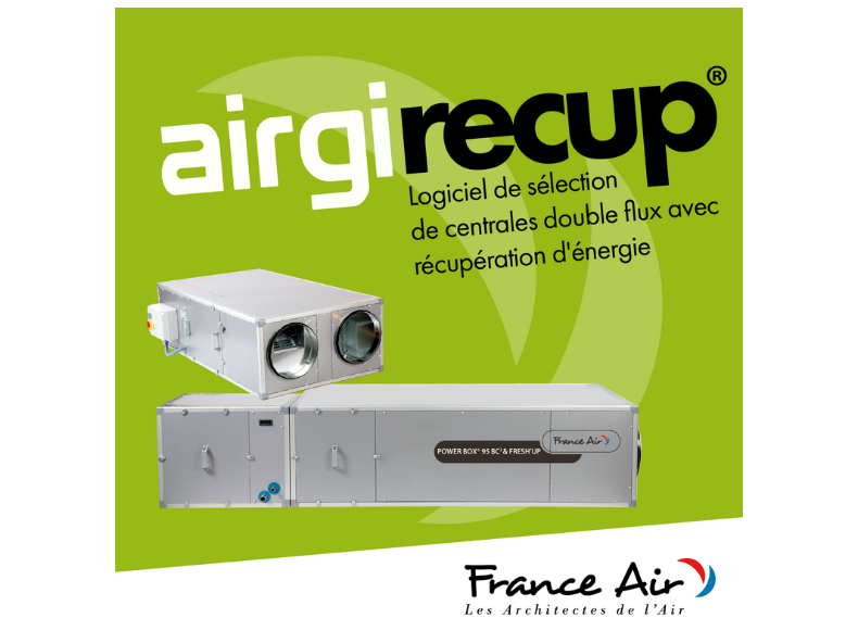 AIRGIRECUP Selection software for heat recovery units with energy recovery